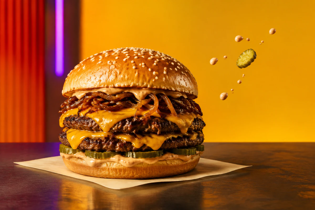 A premium smash burger as the product payoff